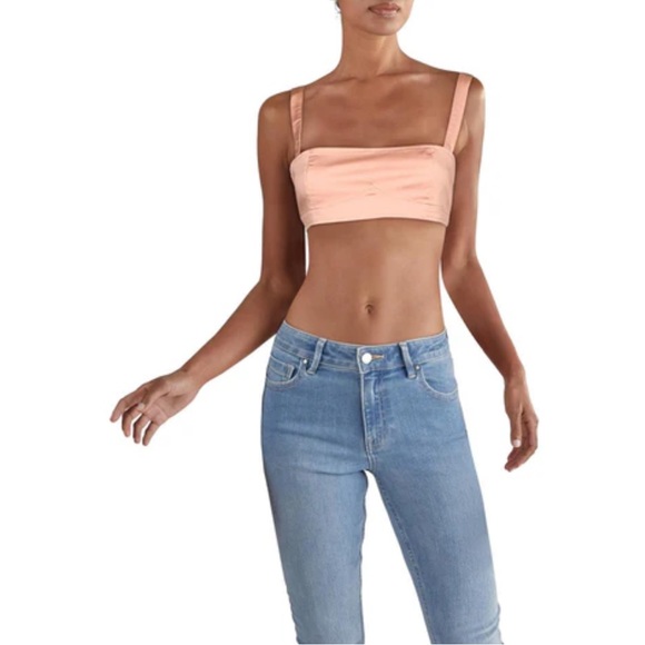 DANIELLE BERNSTEIN Women's Bra Tank Copper Peach Size 12 Cropped Bra Top - Picture 5 of 15